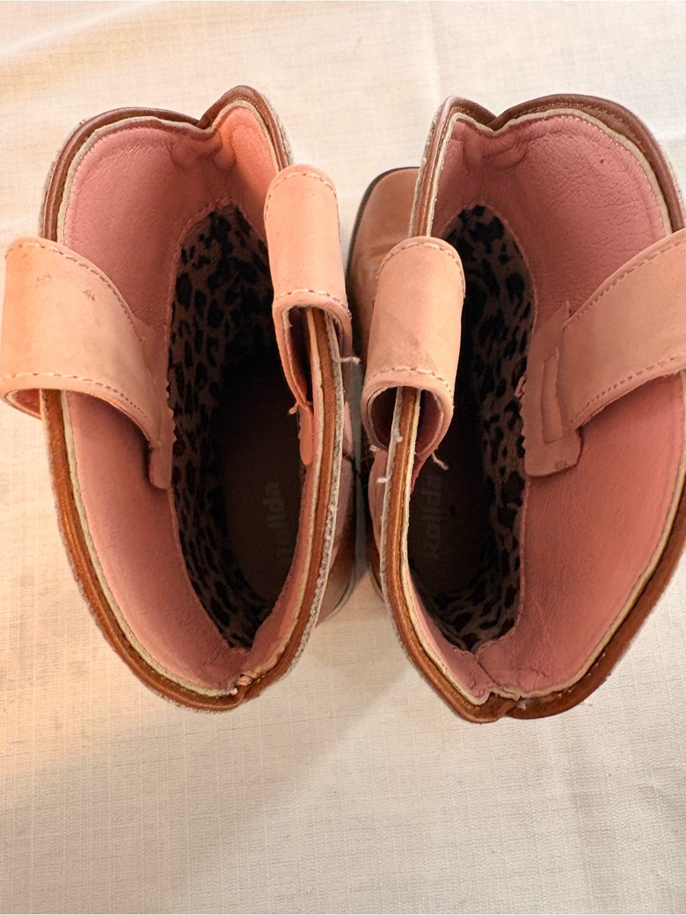 Rollda Kids Western Cowboy Boots Size 5 Brown & Pink Embroidered - Picture 5 of 7